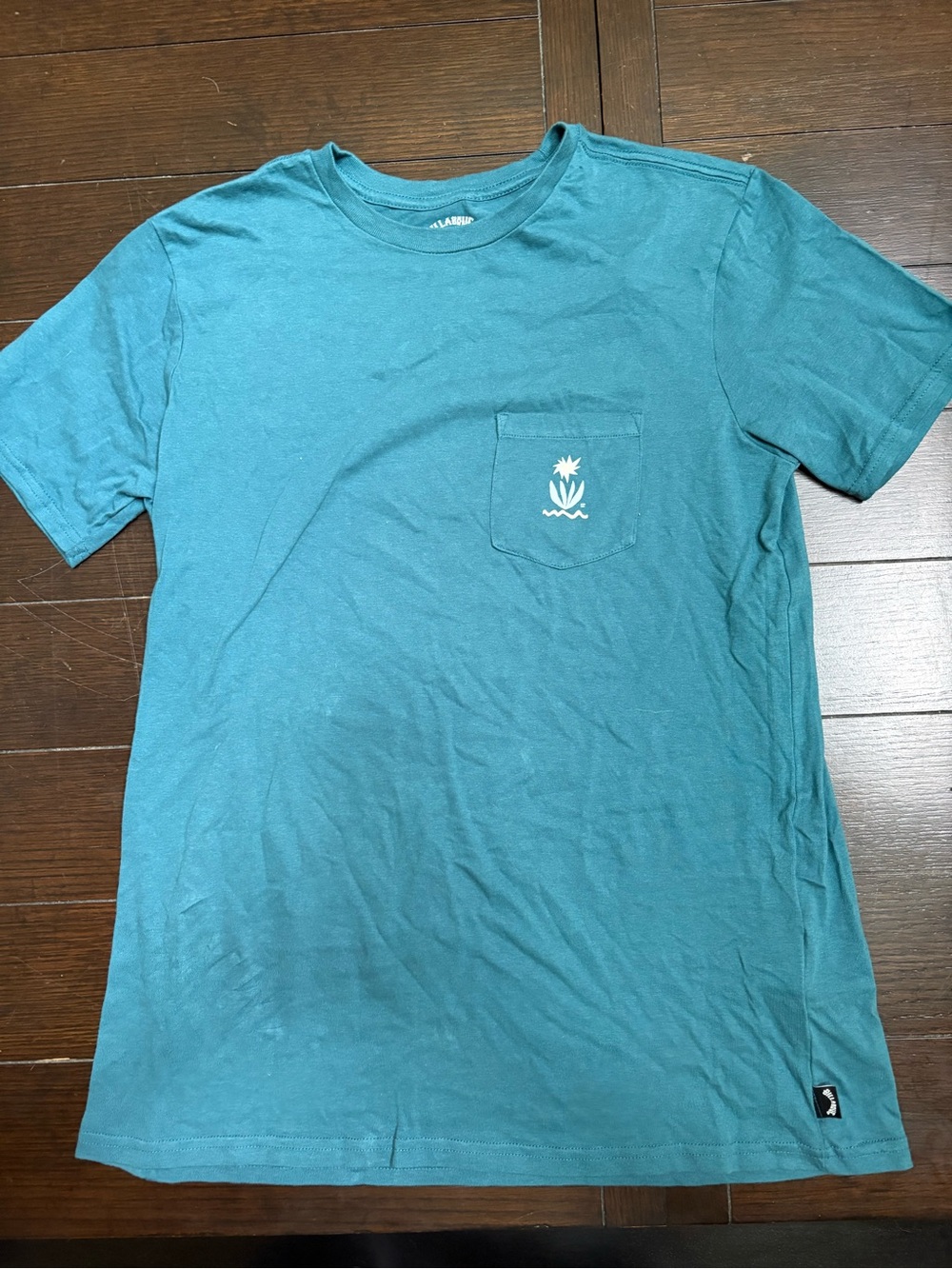 Billabong Teal Short Sleeve Pocket Tee with White Chest Logo